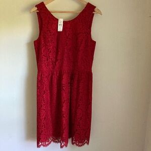 New Loft Red Lace Dress
